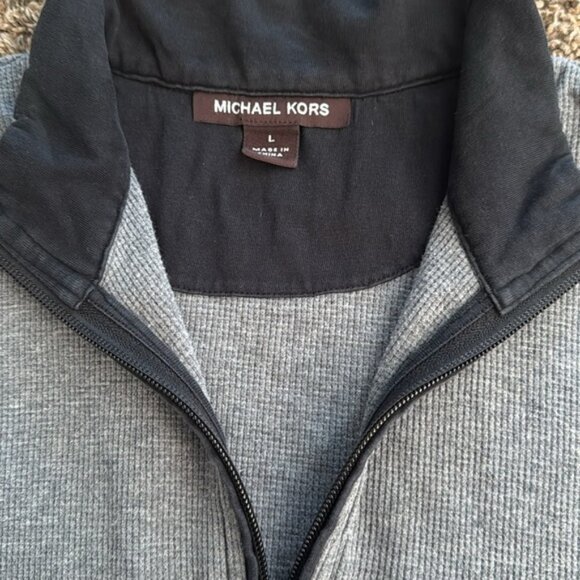 Michael Kors Men’s Half Zip Pullover Sweater Grey Size Large - Picture 2 of 9